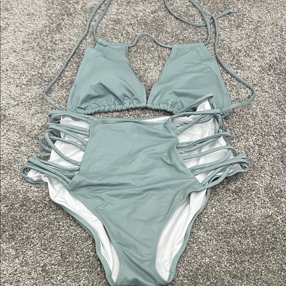 PINK Victoria's Secret Light Blue Bikini Top